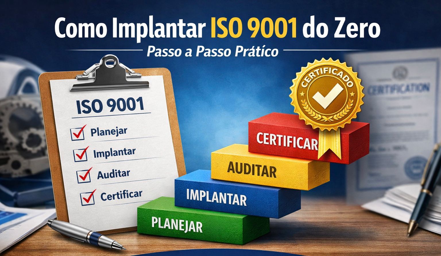 Como implantar a ISO 9001 do zero: guia completo 2026 com prazos e custos