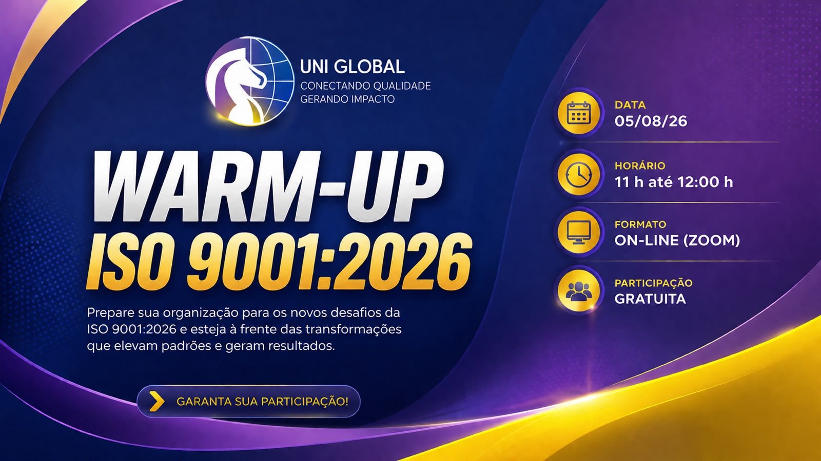 Warm-up da Nova ISO 9001:2026: sessão de treinamento de preparação para a próxima revisão da norma